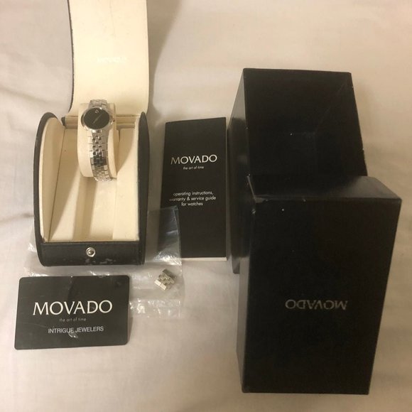 Authentic MOVADO sapphire Crystal in Silver and Black face main image 5